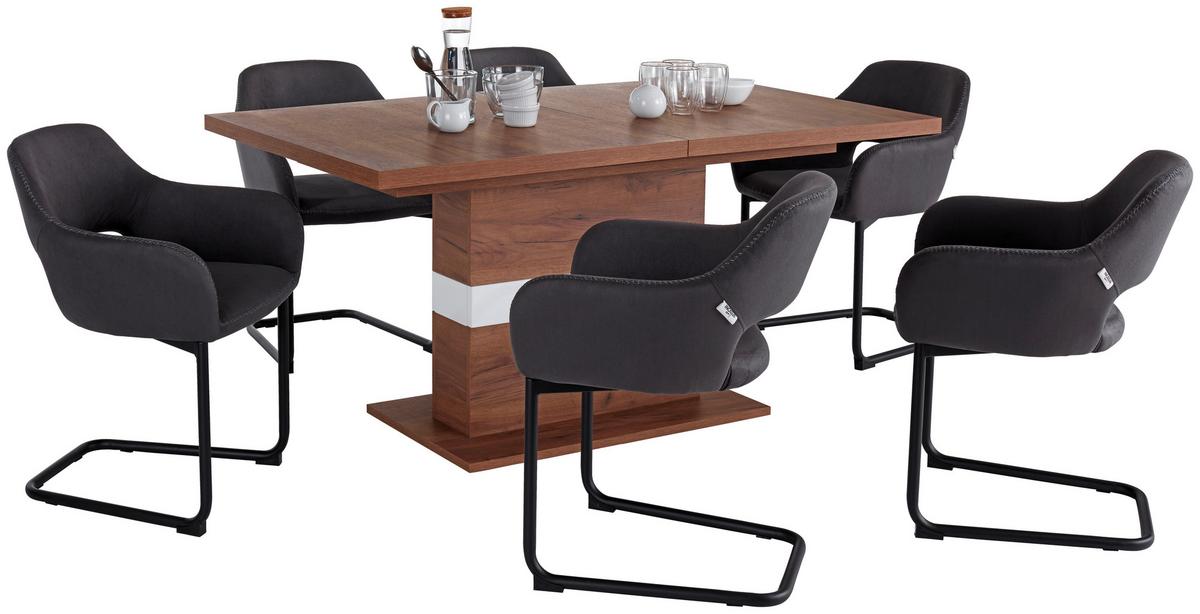 Kihúzható Asztal Avensis New Mdt10 - tölgyfa színű/fehér, Modern, faalapú anyag (160/76/90cm) - Luca Bessoni