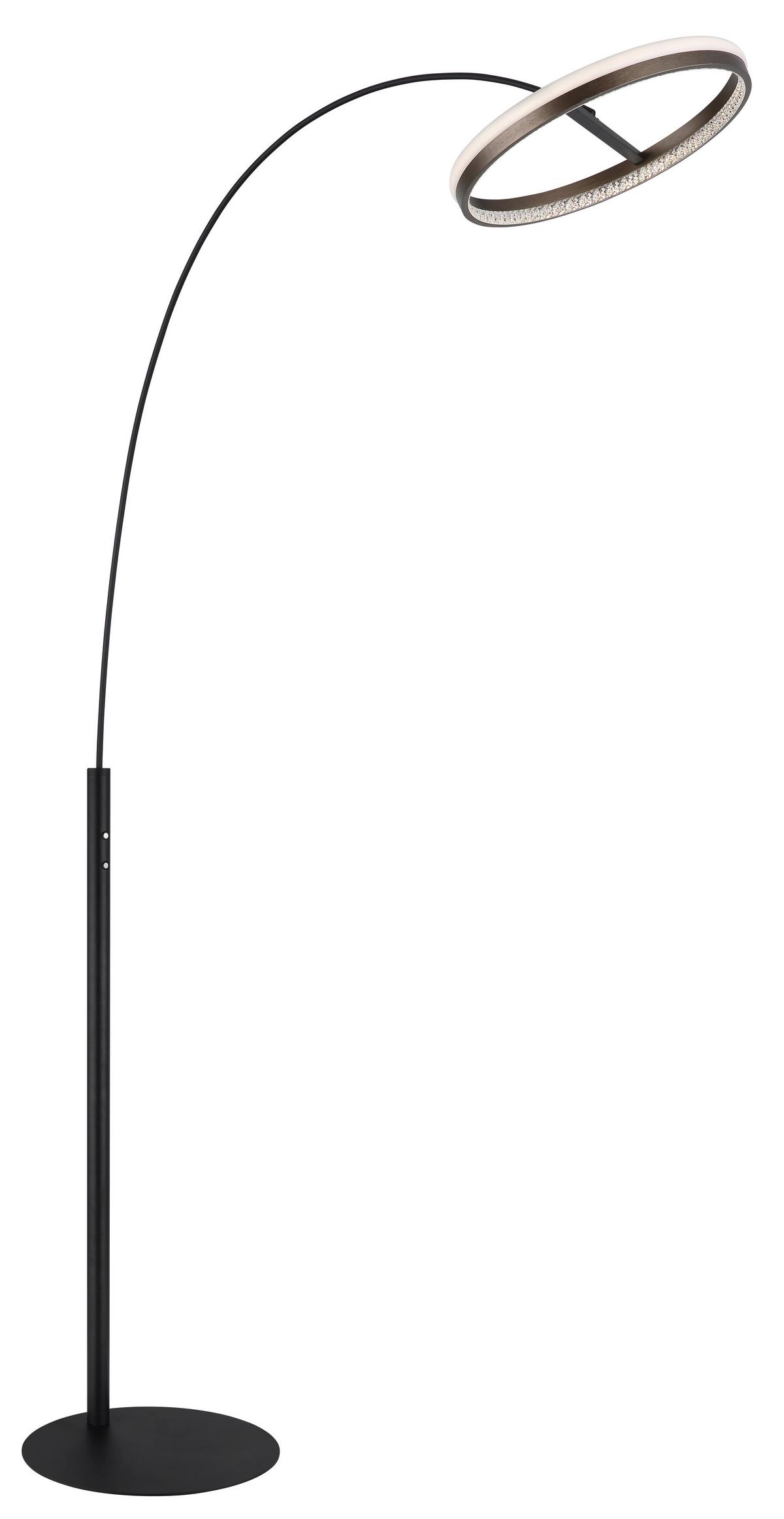 LED-Stehleuchte 67179s Della - Klar/Dunkelgrau, Design, Kunststoff/Metall (92,5/39,5/190,4cm) - Globo