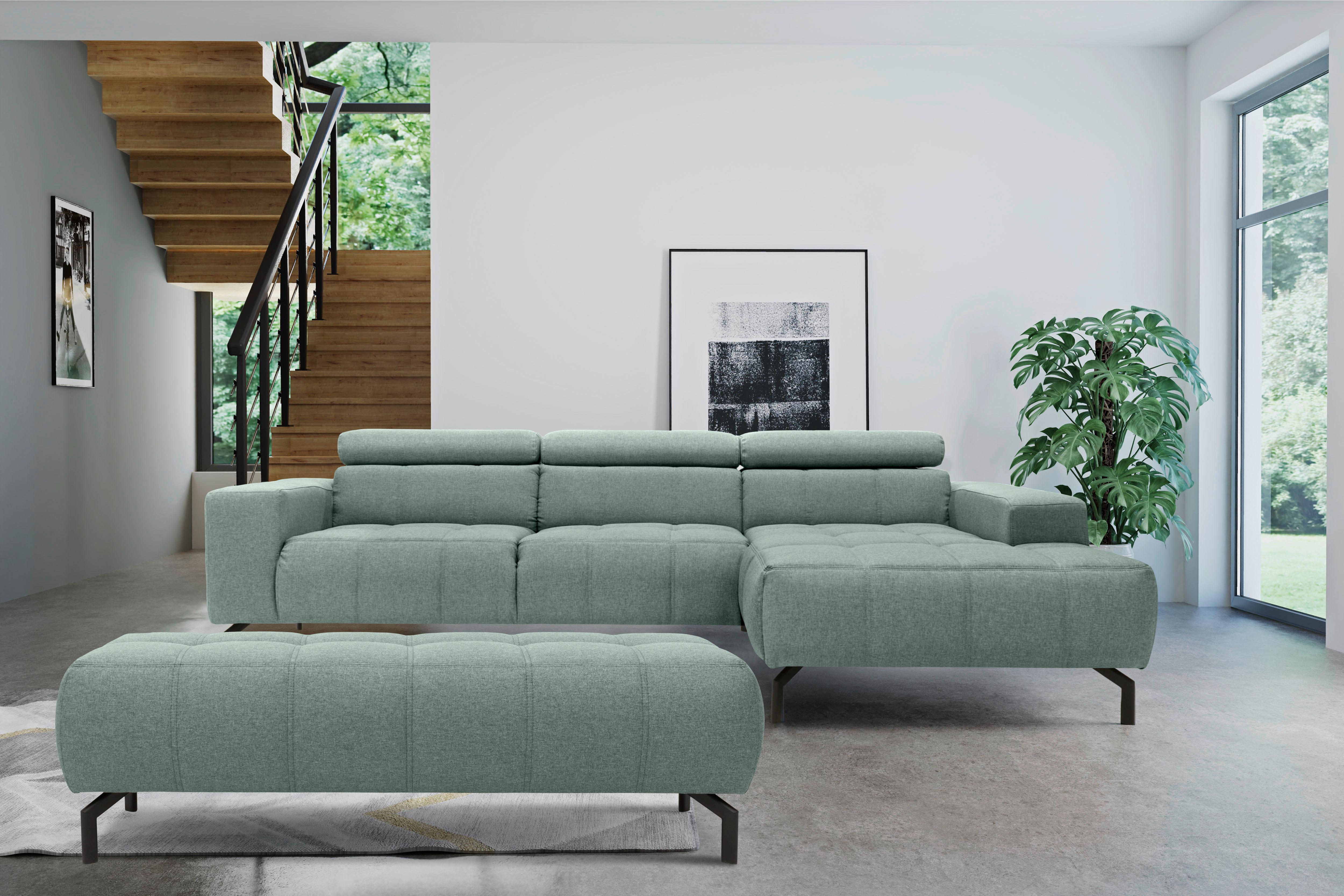 Hocker mit schwarzen Metallfüßen