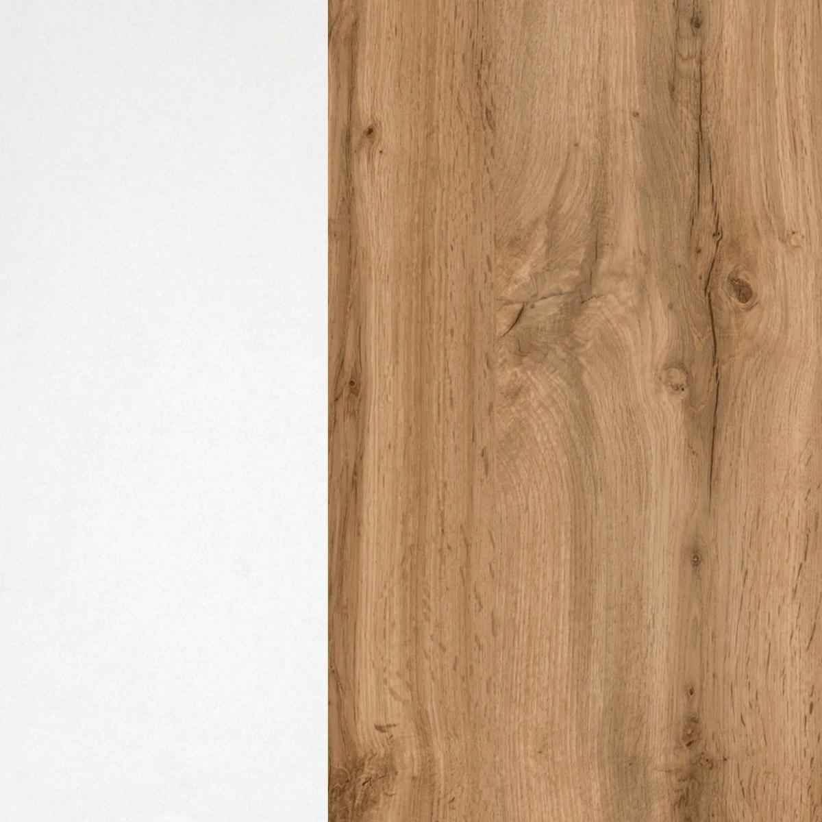 Küchenzeile Sorrento ohne Geräte 210 cm Weiß/Eiche Dekor - Eichefarben/Eiche Wotan, MODERN, Holzwerkstoff (210cm) - Held