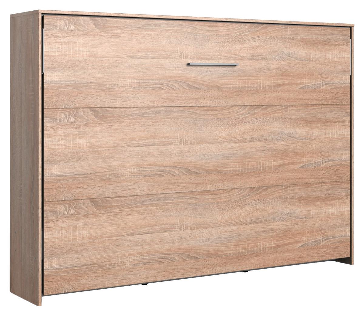 Schrankbett Mit Lattenrost 140x200 Juist Eiche Dekor - Eichefarben, KONVENTIONELL, Holz/Holzwerkstoff (140/200cm) - MID.YOU