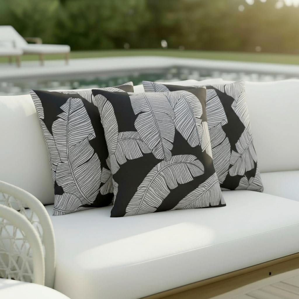 VONKAJŠÍ VANKÚŠ NATALIA - čierna/biela, Modern, textil (45/45/10cm) - Bessagi Garden