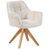 Armlehnstuhl Dian 325 - Hellbraun/Creme, MODERN, Holz/Textil (63/84/61cm) - Kayoom