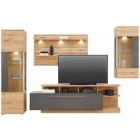 Wohnkombination Modern 4-Tlg. Limit Matera/Eiche Dekor - MODERN, Glas/Holzwerkstoff (326/201/40cm)
