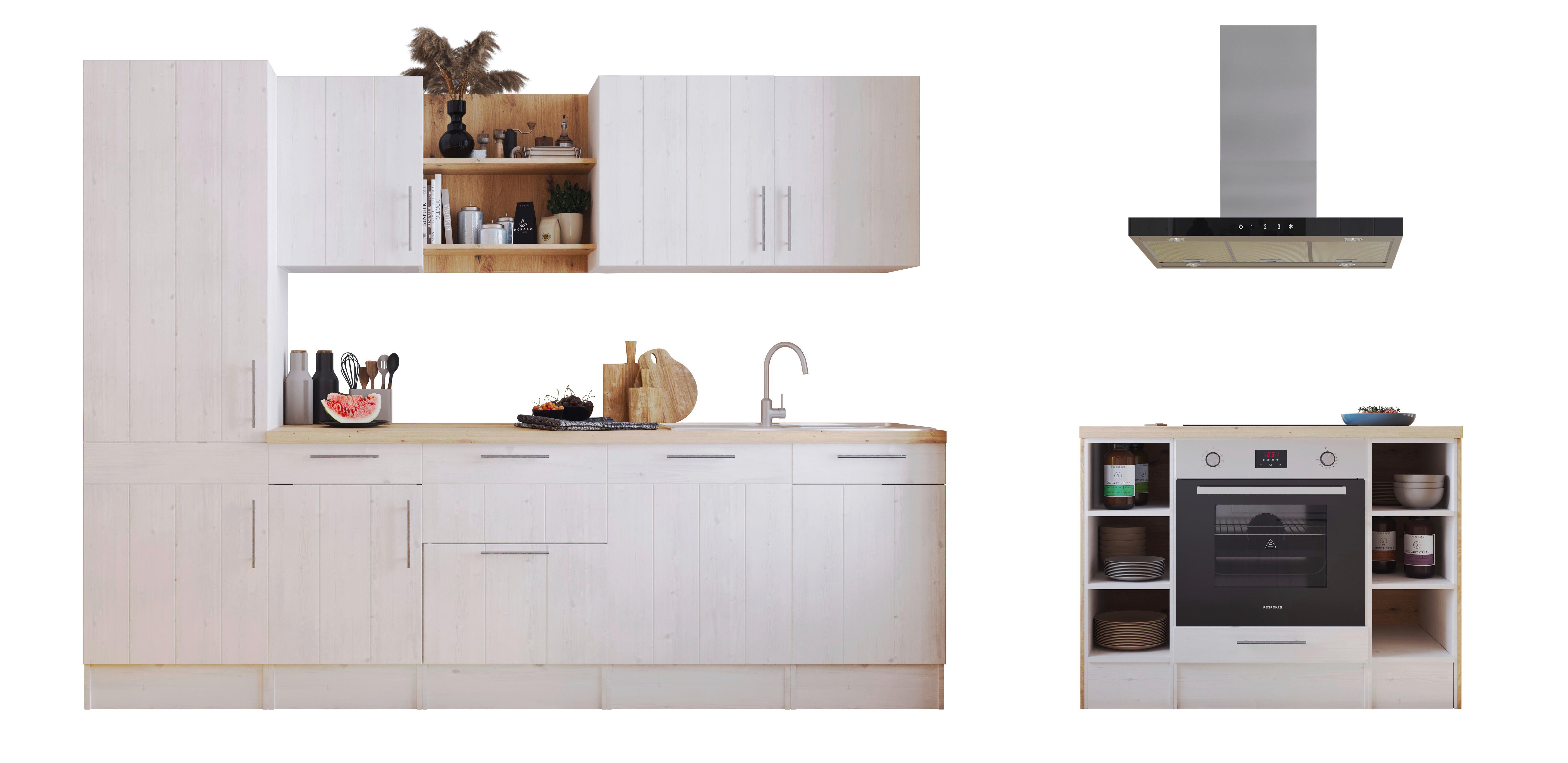 Küchenblock Anton Inselküche 280 cm - Wildeiche/Lärchefarben, LIFESTYLE, Holzwerkstoff (280-124cm) - Respekta