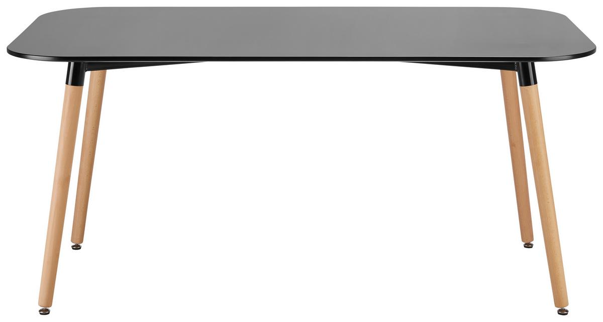 Jídelní stůl Anuk 160x90 - černá/barvy buku, Moderní, dřevo/kompozitní dřevo (160/90/75cm) - Modern Living