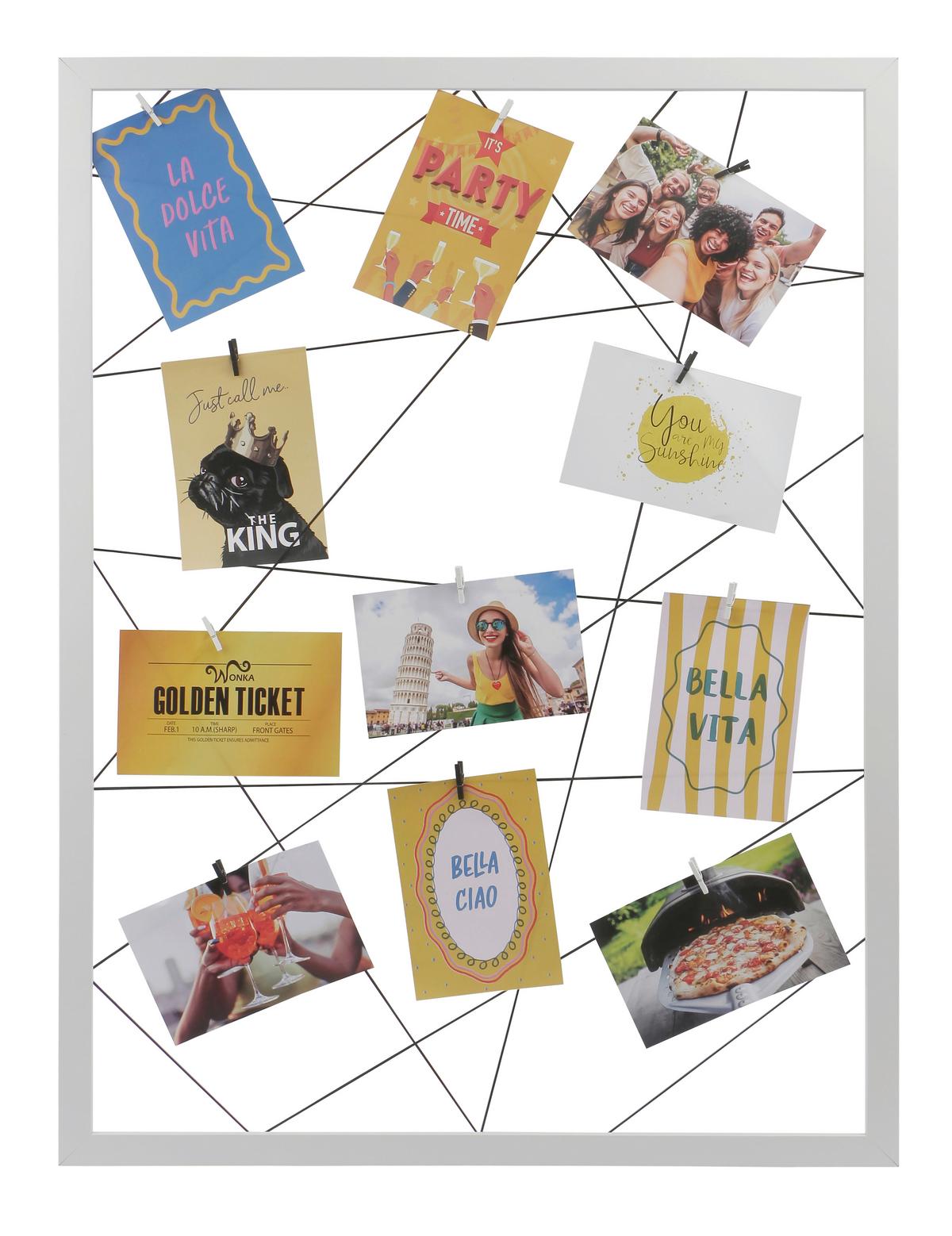 Bilderrahmen Else - Weiß, KONVENTIONELL, Glas/Holz (76,5/56,5cm) - Luca Bessoni