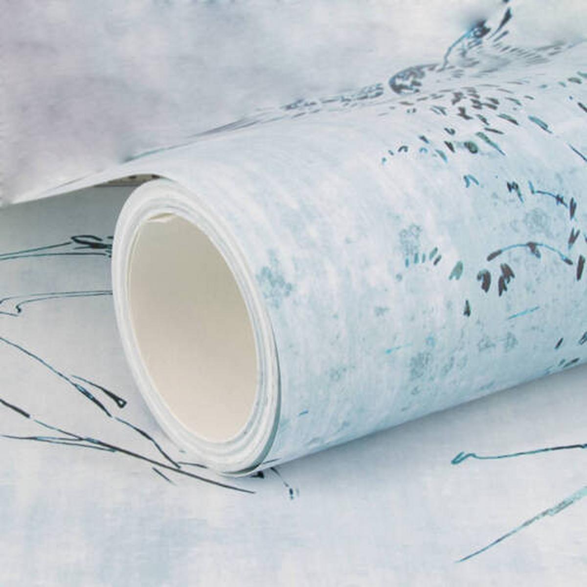 Fototapete Japanische Vögel - Blau/Weiß, Basics, Papier/Kunststoff (186/280cm)