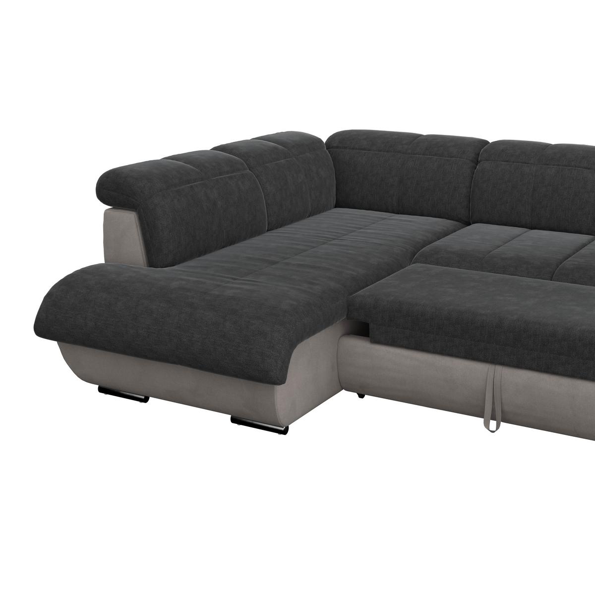 Wohnlandschaft Mit Schlaffunktion Multi, Webstoff - Chromfarben/Anthrazit, MODERN, Textil (228/345/184cm)
