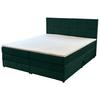 Boxspringbett Mit Topper & Bettkasten 180x200 Carla - Dunkelgrün/Schwarz, Basics, Textil (180/200cm) - MID.YOU