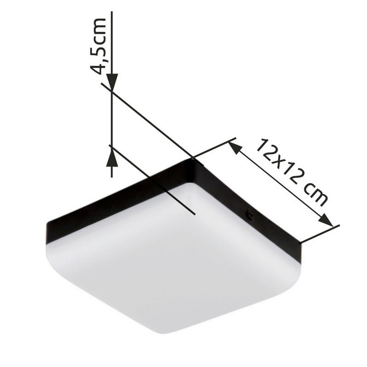 Led-deckenleuchte 12388-8 Matthew - Schwarz/Weiß, Basics, Kunststoff (12/12/4,5cm) - Globo