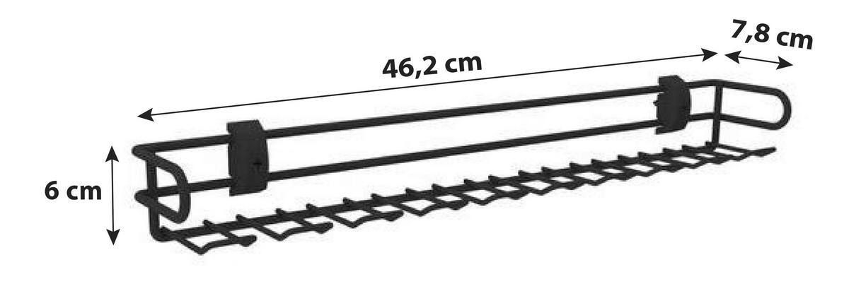 DRŽÁK NA KRAVATY UNIT - antracitová, Moderní, kov (7,8/6/46,2cm) - Ondega