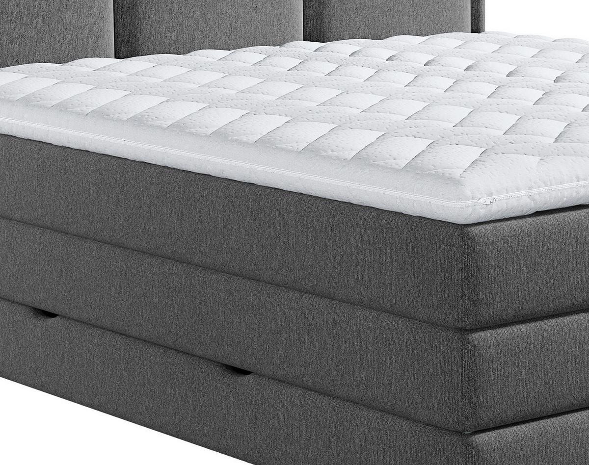 Boxspringbett Mit Topper & Bettkasten 180x200 Swing - Anthrazit, Design, Textil (180/200cm) - MID.YOU