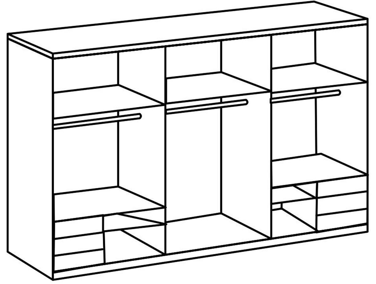 Schwebetürenschrank Mit Laden B: 300 Cm Level Grau/weiß - Weiß/Grau, MODERN, Holzwerkstoff (300/216/65cm) - MID.YOU