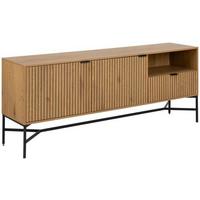 Široká komoda Jaipur š: 180 cm - čierna/farba duba, Design, kov/kompozitné drevo (180/70/40cm)