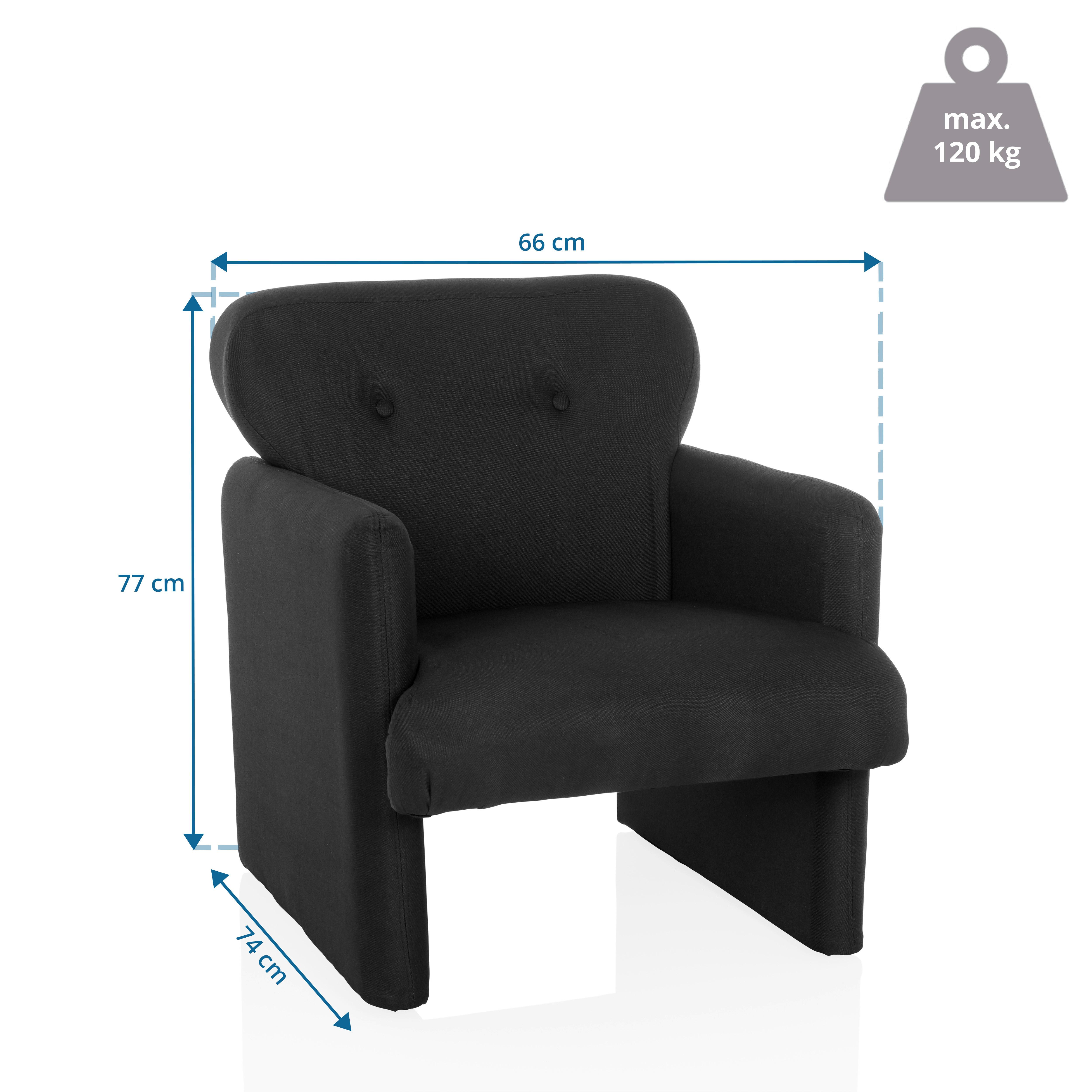 Loungesessel Caripito Schwarz B: 66 Cm - Schwarz, MODERN, Textil (66/77/74cm) - MID.YOU