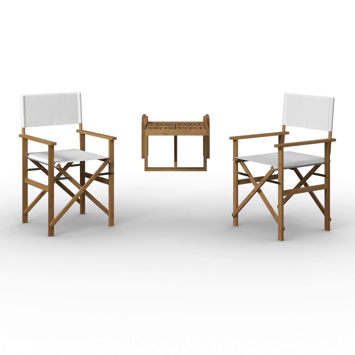 SADA NA BALKON STELLA - bílá/barvy akácie, Moderní, dřevo/textil (49,5/90/51cm) - Bessagi Garden