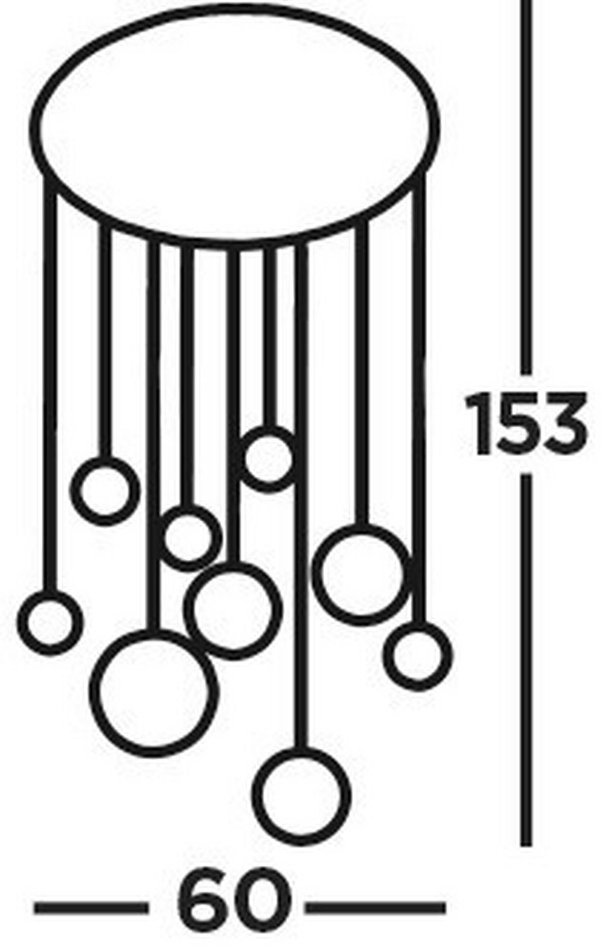 Led Függőlámpa 4519-9 - krómszínű, Design, üveg/textil (60/153cm)