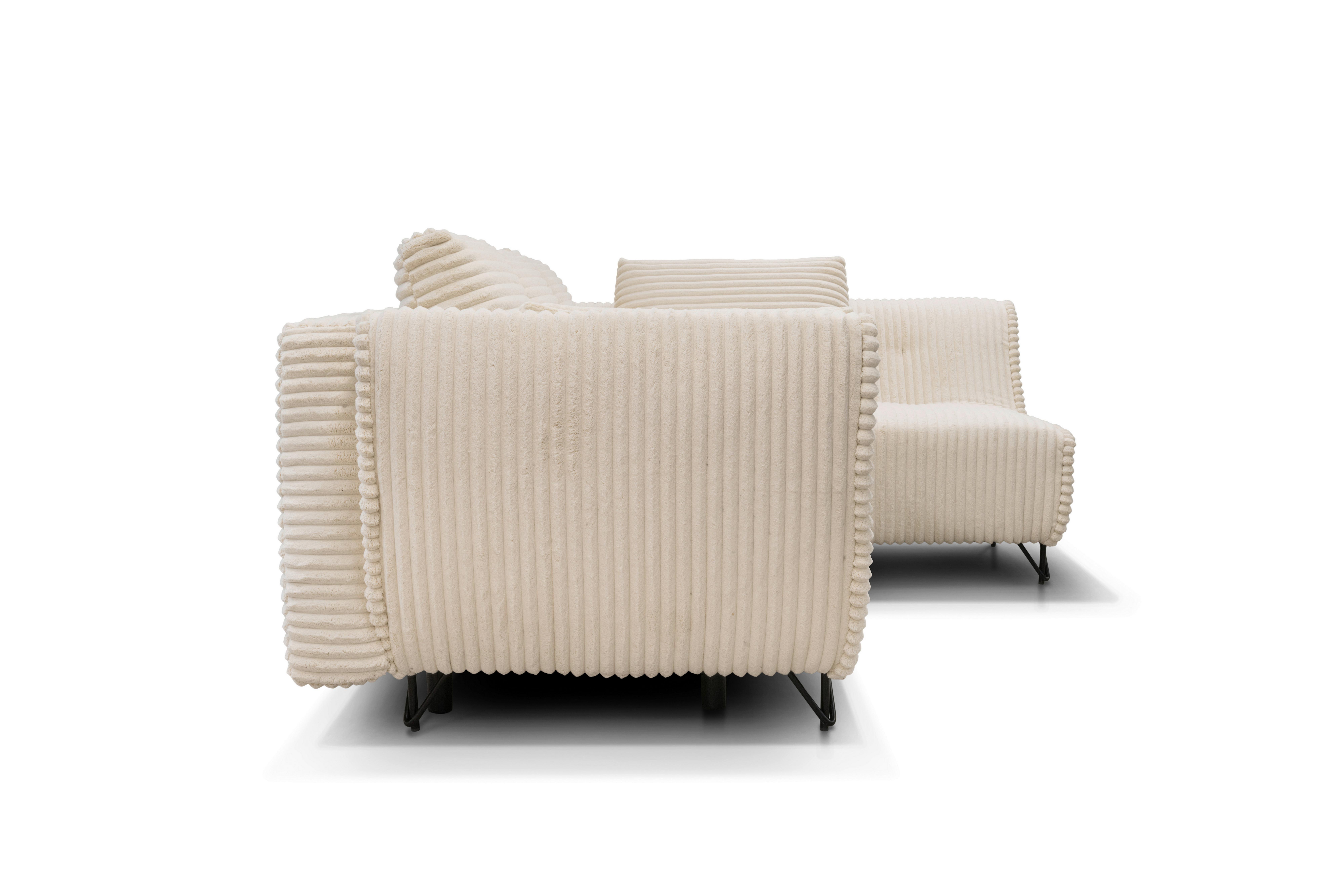 Sedacia zostava COCOLI CORNER R - čierna/krémová, Modern, textil/plast (284/173/90cm)