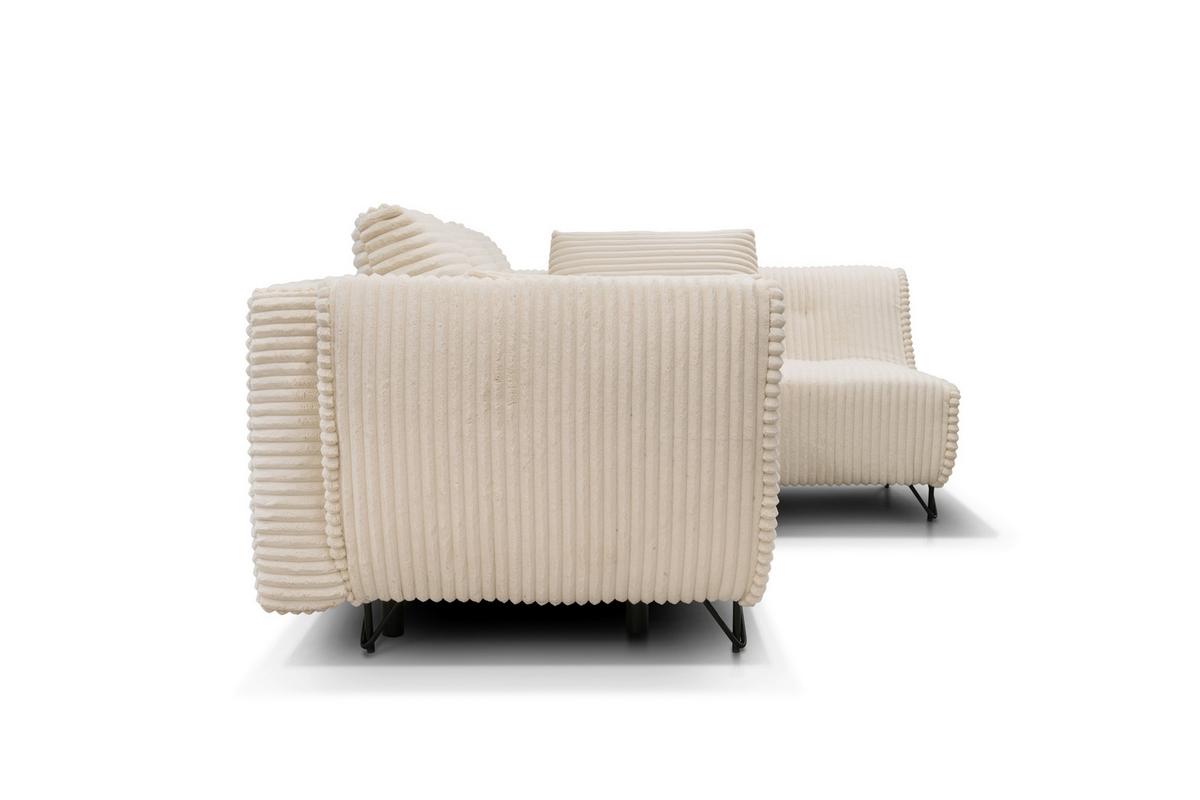 Sedací sestava COCOLI CORNER R - černá/krémová, Moderní, textil/plast (284/173/90cm)