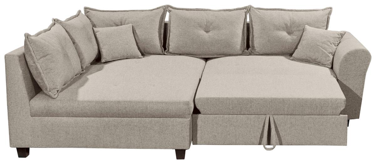 Ecksofa Liz Sandfarben S: 175x252 cm - Sandfarben/Schwarz, MODERN, Textil (175/252cm) - Livetastic