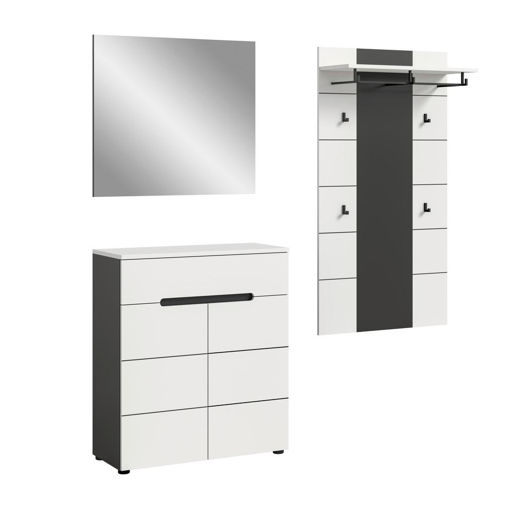 Garderobe Canu 3-Teilig Grau/Weiß B: 175 cm