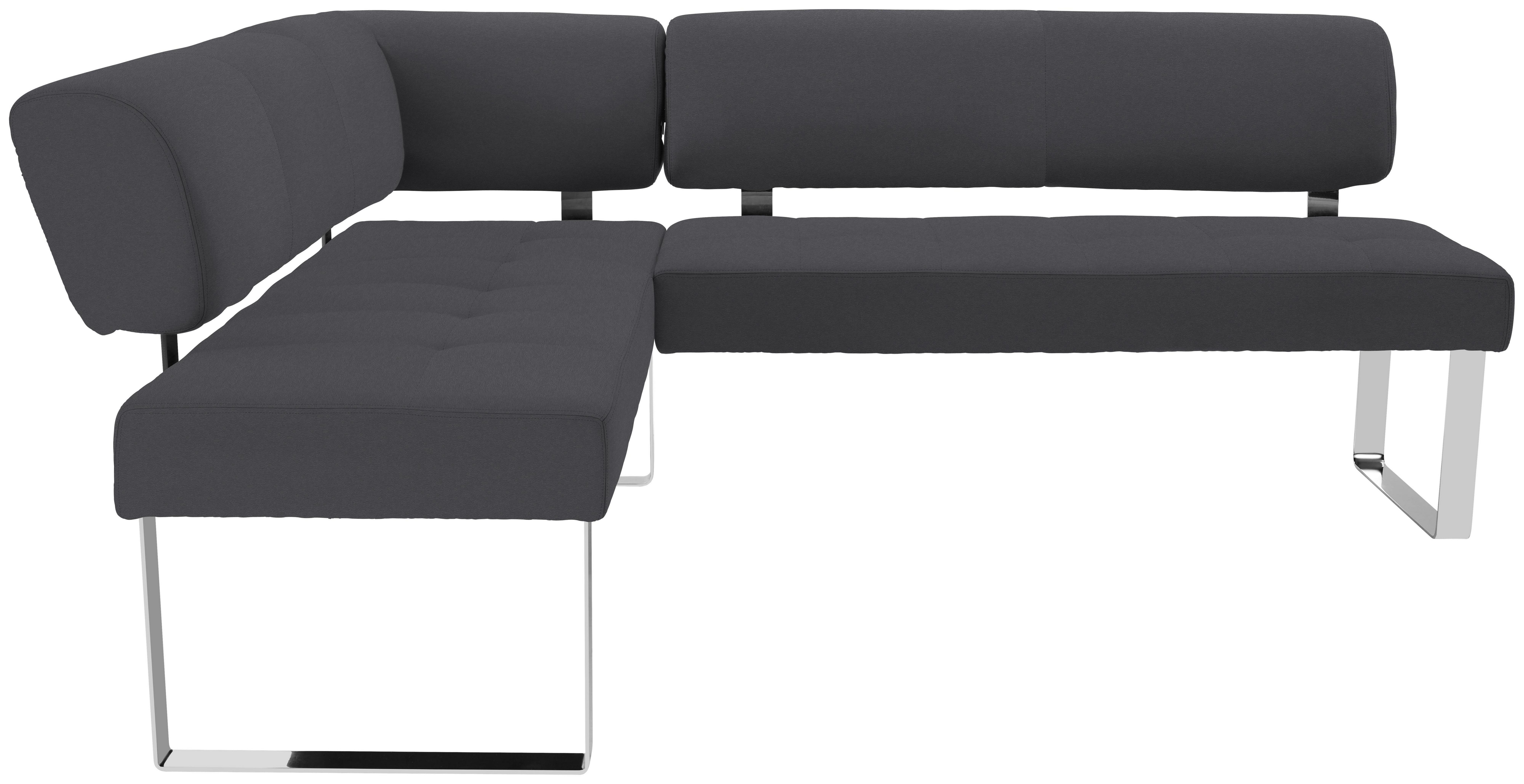 Eckbank Cres - Chromfarben/Grau, MODERN, Holz/Metall (157/176cm)