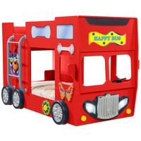 Autobett Happybus Doppeldecker Rot - Rot/Weiß, LIFESTYLE, Holz/Holzwerkstoff (90/190cm) - Livetastic
