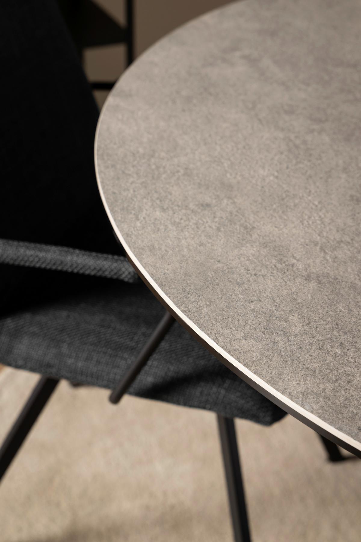 Esstisch Heaven 119x75,5cm Schwarz/Grau - Schwarz/Grau, Trend, Keramik/Metall (119/75,5cm) - MID.YOU