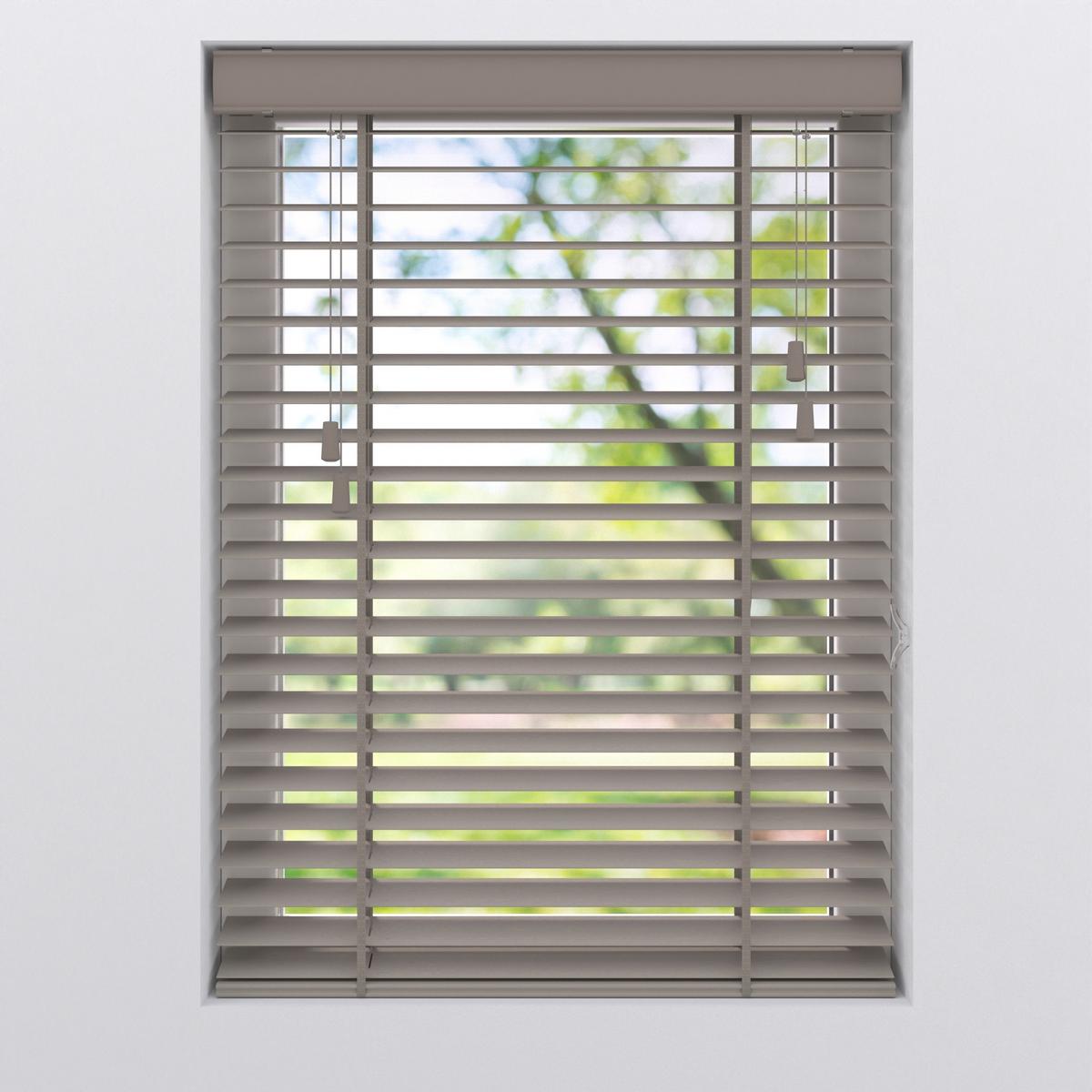 Jalousie Venetian 75x130 Cm Mit Schnürzug - Grau, Natur, Holz (75/130cm)