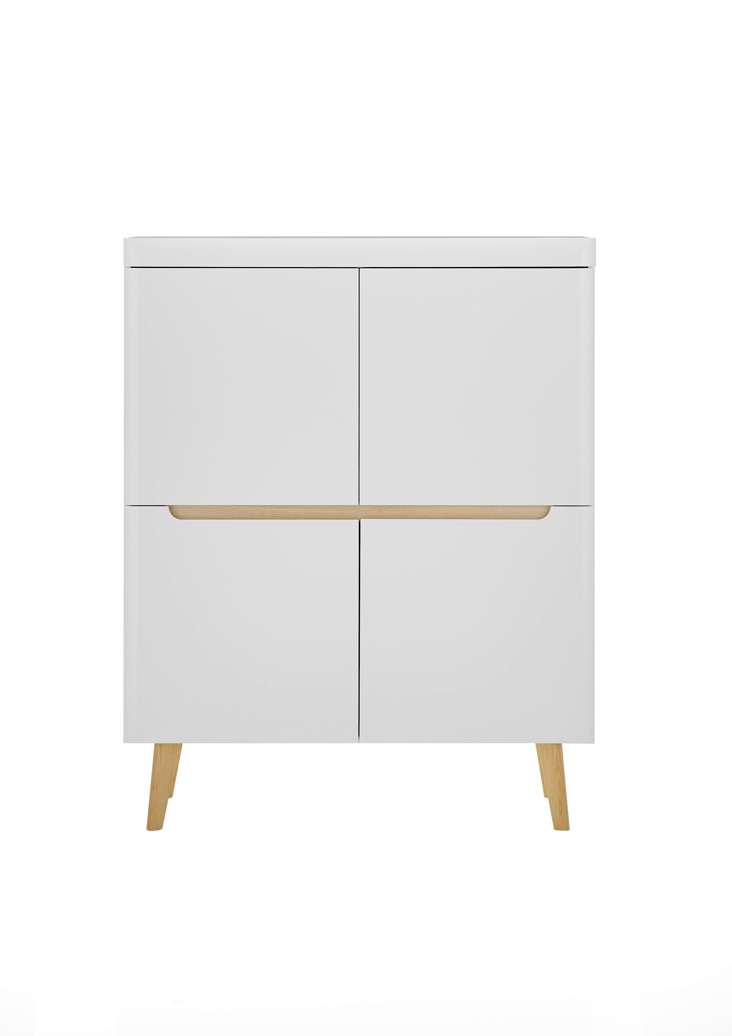 Highboard Svante Torge Weiß/Eichefarben B: 107 cm