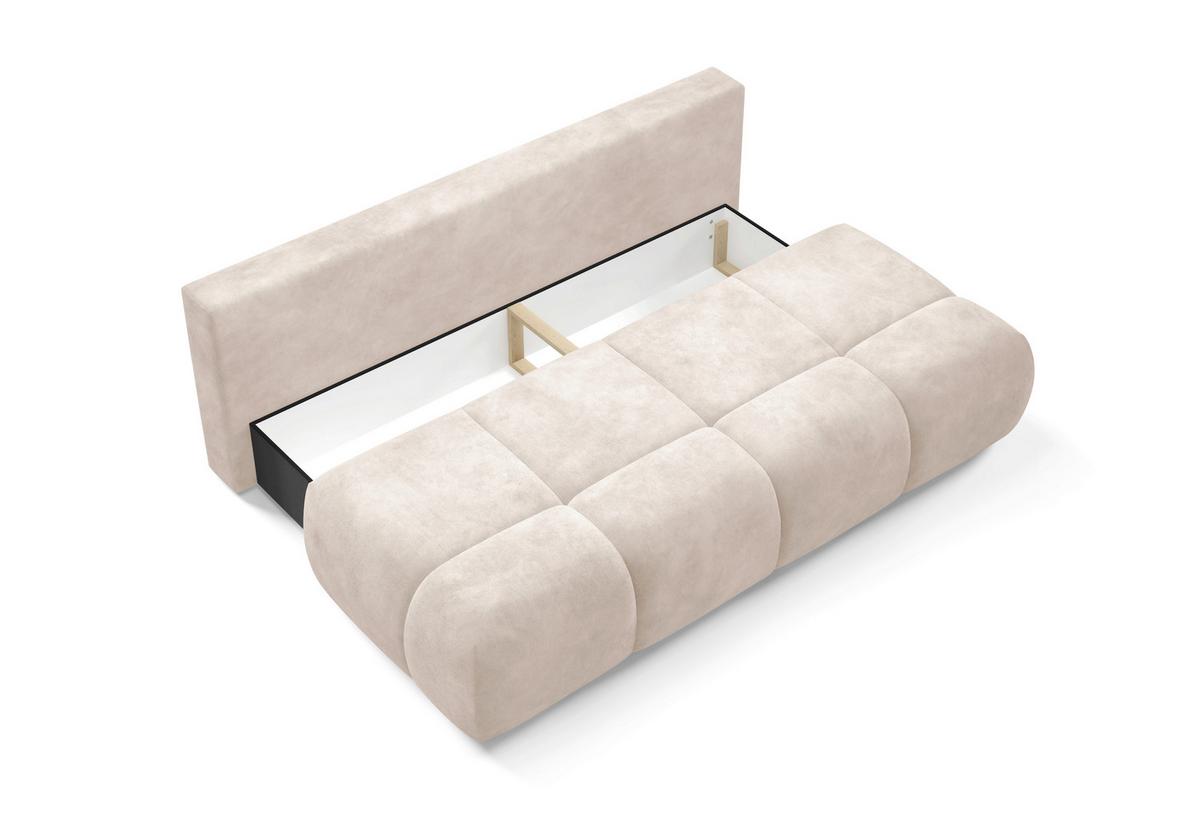 Schlafsofa Maron Beige B: 219cm - Beige/Schwarz, Design, Textil (219/94/110cm) - Livetastic