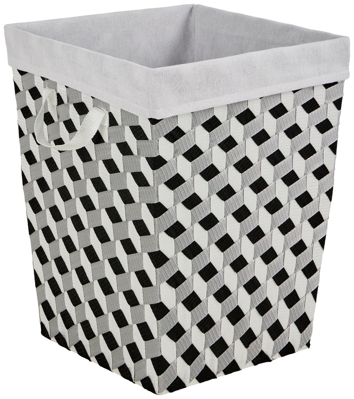 Wäschekorb Barbara - Schwarz/Weiß, Basics, Kunststoff/Metall (38/50/38cm) - Luca Bessoni