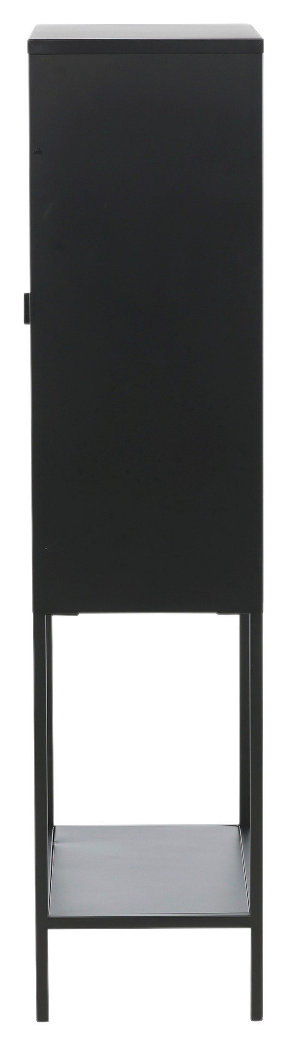 Vitrine Misha - Schwarz, Design, Metall (75/150/35cm) - Livetastic