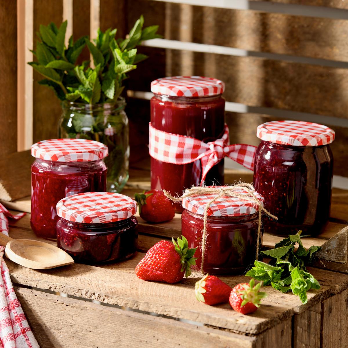EINMACHGLAS-SET Julia, 250 ml - Transparent/Rot, Basics, Glas/Metall (0,25l) - Luca Bessoni