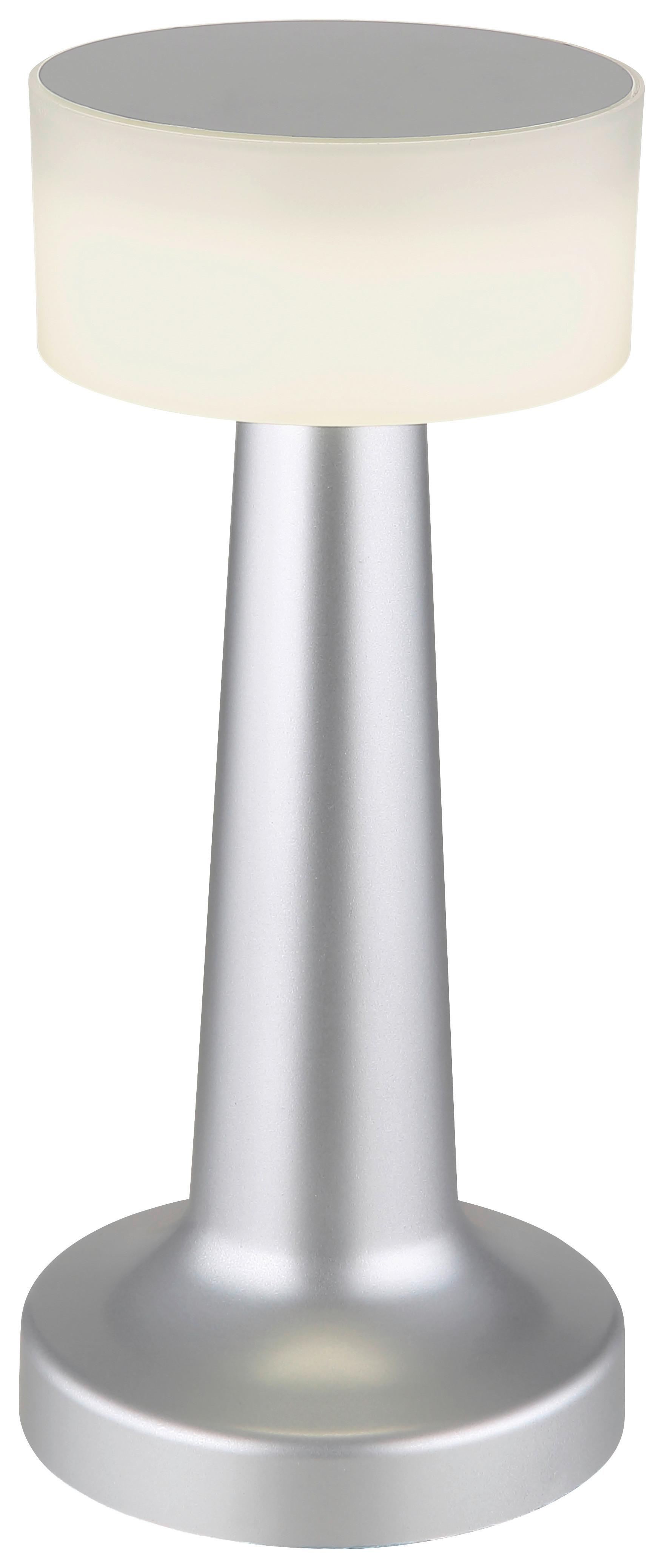 Újratölthető Asztali Lámpa Win - opál/nikkelszínű, Modern, műanyag (9,5/21,5cm) - Luca Bessoni