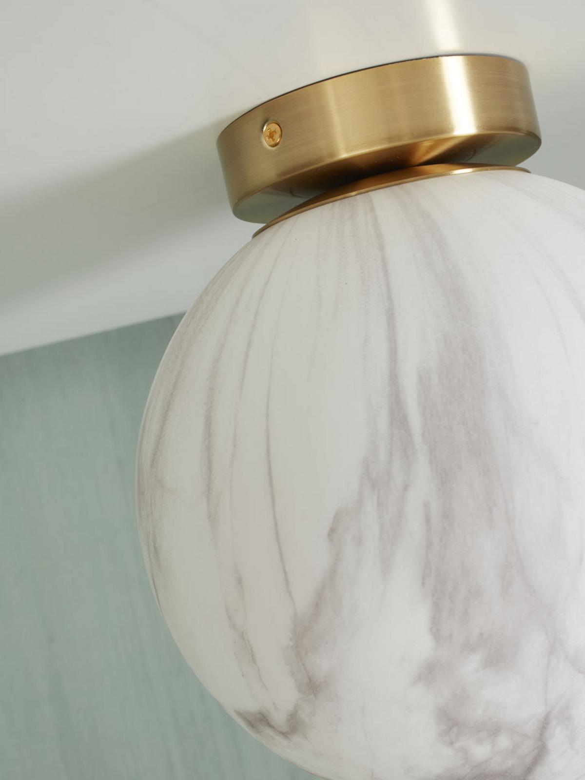 Deckenleuchte Carrara D: 22 Cm 1-Flammig - Goldfarben/Weiß, Basics, Glas/Metall (22cm) - It's about Romi
