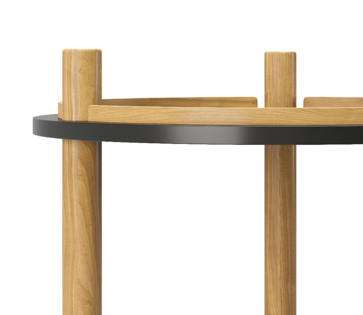 Beistelltisch Auf Rollen Mit Ablagen Carly Bambus/schwarz - Schwarz/Naturfarben, KONVENTIONELL, Holz/Holzwerkstoff (40/40/79,80cm) - Playboy