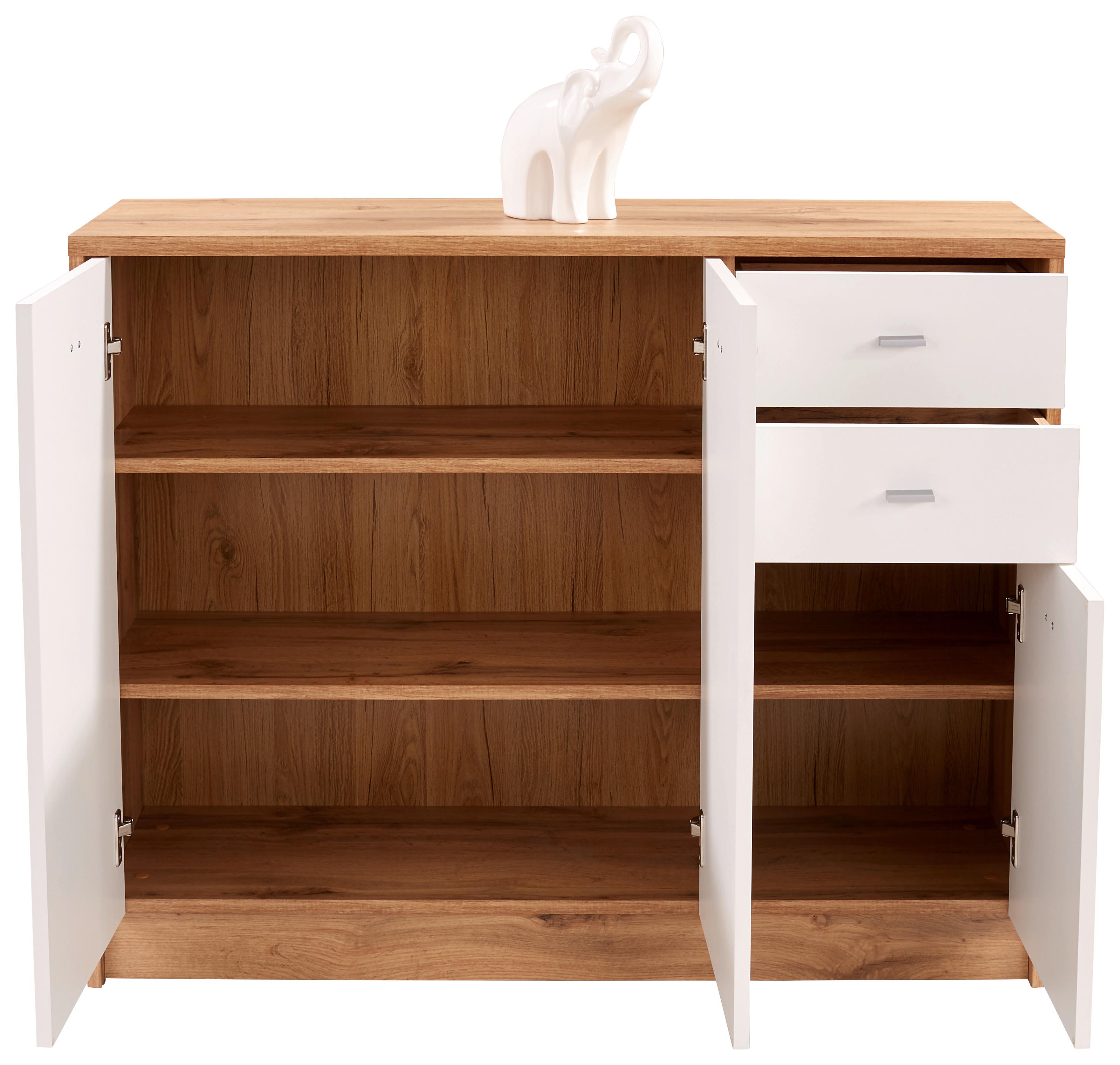 KOMODA 4-YOU NEW YUK05 - čierna/biela, Modern, kompozitné drevo/plast (109,1/85,4/34,6cm)