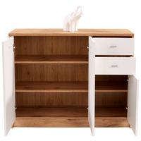 KOMODA 4-YOU NEW YUK05 - bílá/barvy dubu, Moderní, kompozitní dřevo/plast (109,1/85,4/34,6cm)
