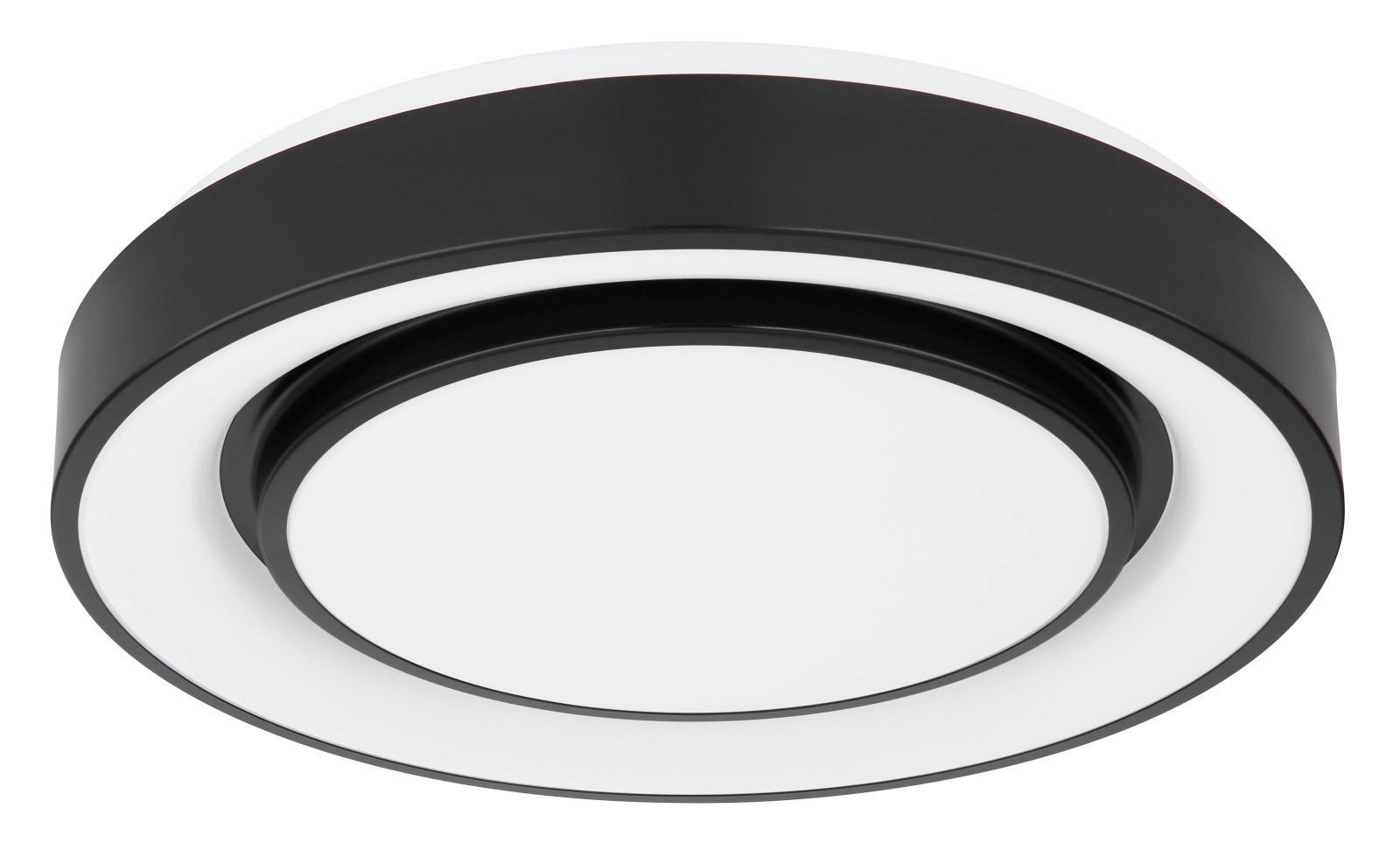 Led-deckenleuchte Sully Ø 38 Cm Mit Memory-Funktion - Opal/Schwarz, Design, Kunststoff/Metall (38/7.5cm) - Globo