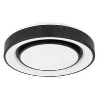 LED-Deckenleuchte Sully Ø 38 cm mit Memory-Funktion - Opal/Schwarz, Design, Kunststoff/Metall (38/7.5cm) - Globo