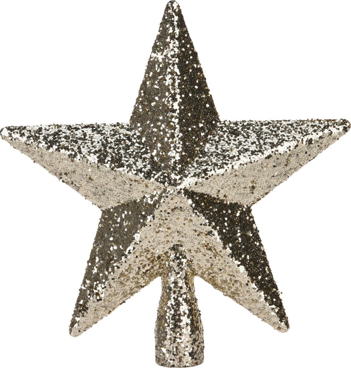 Christbaumspitze Goldie - Champagner/Goldfarben, Basics, Kunststoff (19/5/19cm)