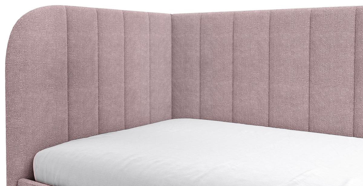 Polsterbett Millow Links Rosa Lf: 90x200 cm - Schwarz/Rosa, MODERN, Holz/Holzwerkstoff (90/200cm) - MID.YOU