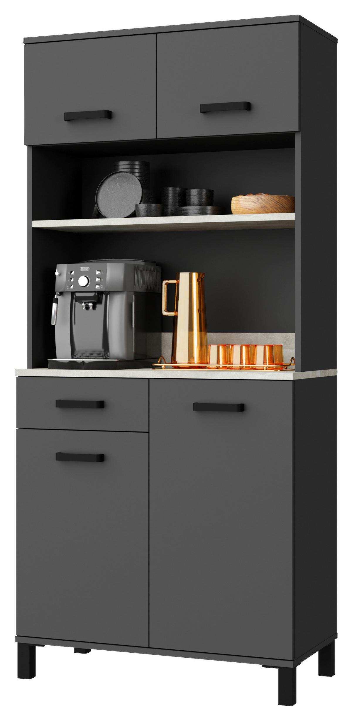 Buffet Linda Buffet 80 cm - Anthrazit/Hellgrau, KONVENTIONELL, Holzwerkstoff (80/177/40cm) - P & B