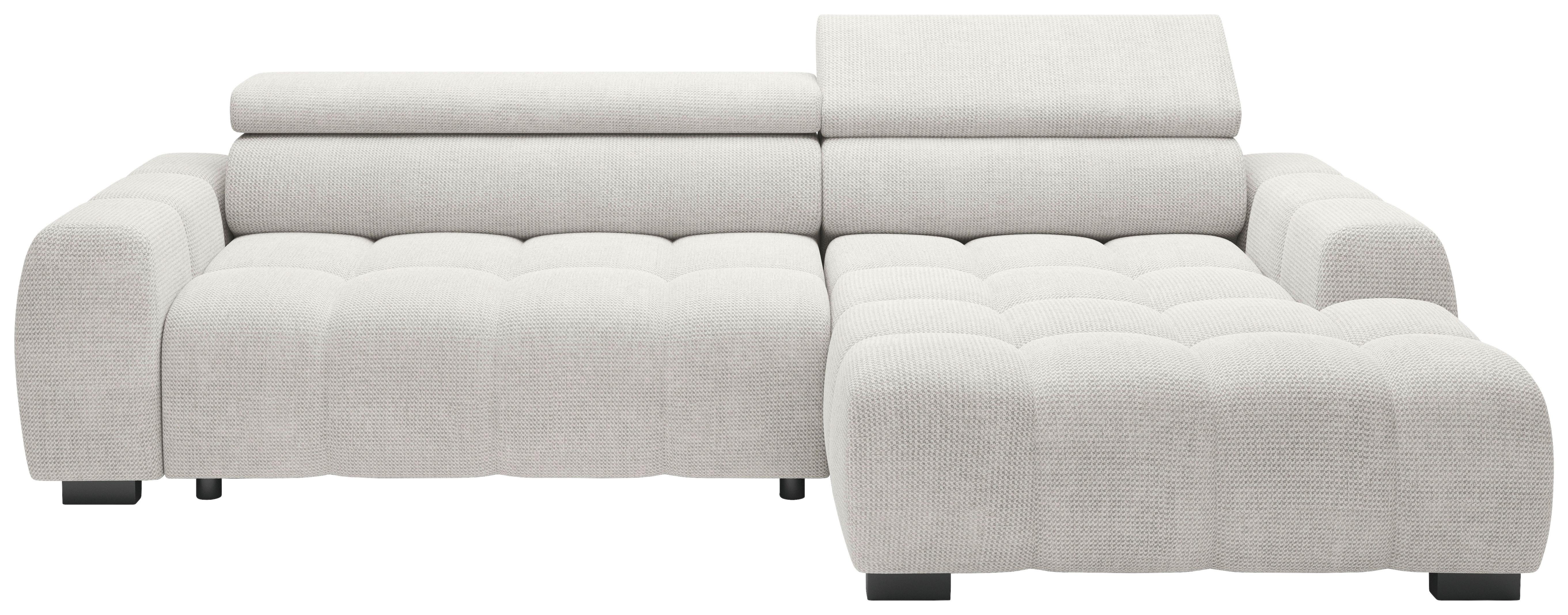 Ecksofa Fargo S Greige, B: 285 cm - Greige/Schwarz, Trend, Textil (285/168cm)