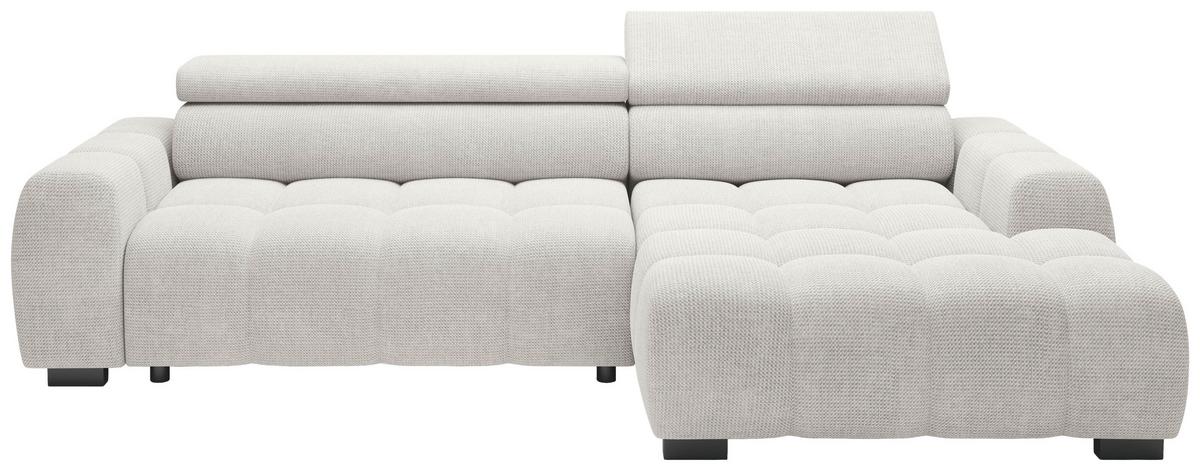 Ecksofa Fargo S Greige, B: 285 cm - Greige/Schwarz, Trend, Textil (285/168cm)