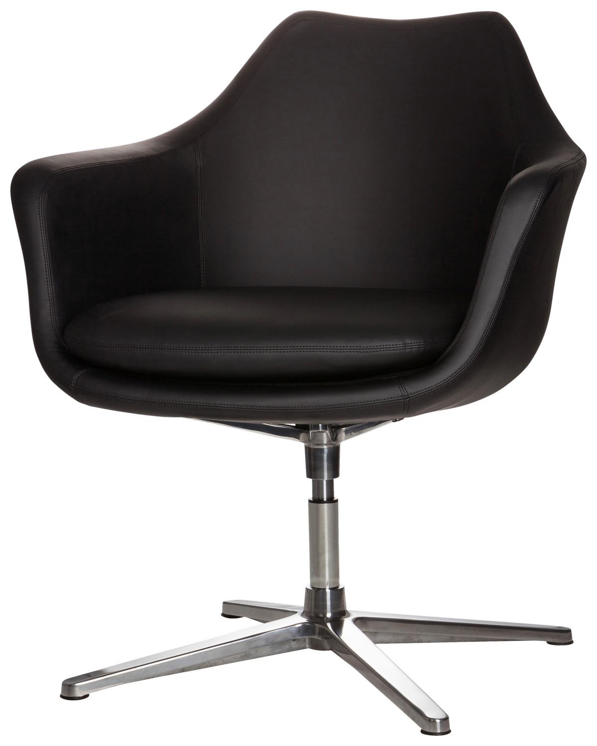 Drehstuhl Artemia Schwarz Bis 150 Kg - Silberfarben/Schwarz, Basics, Textil/Metall (67/85/63cm) - MID.YOU