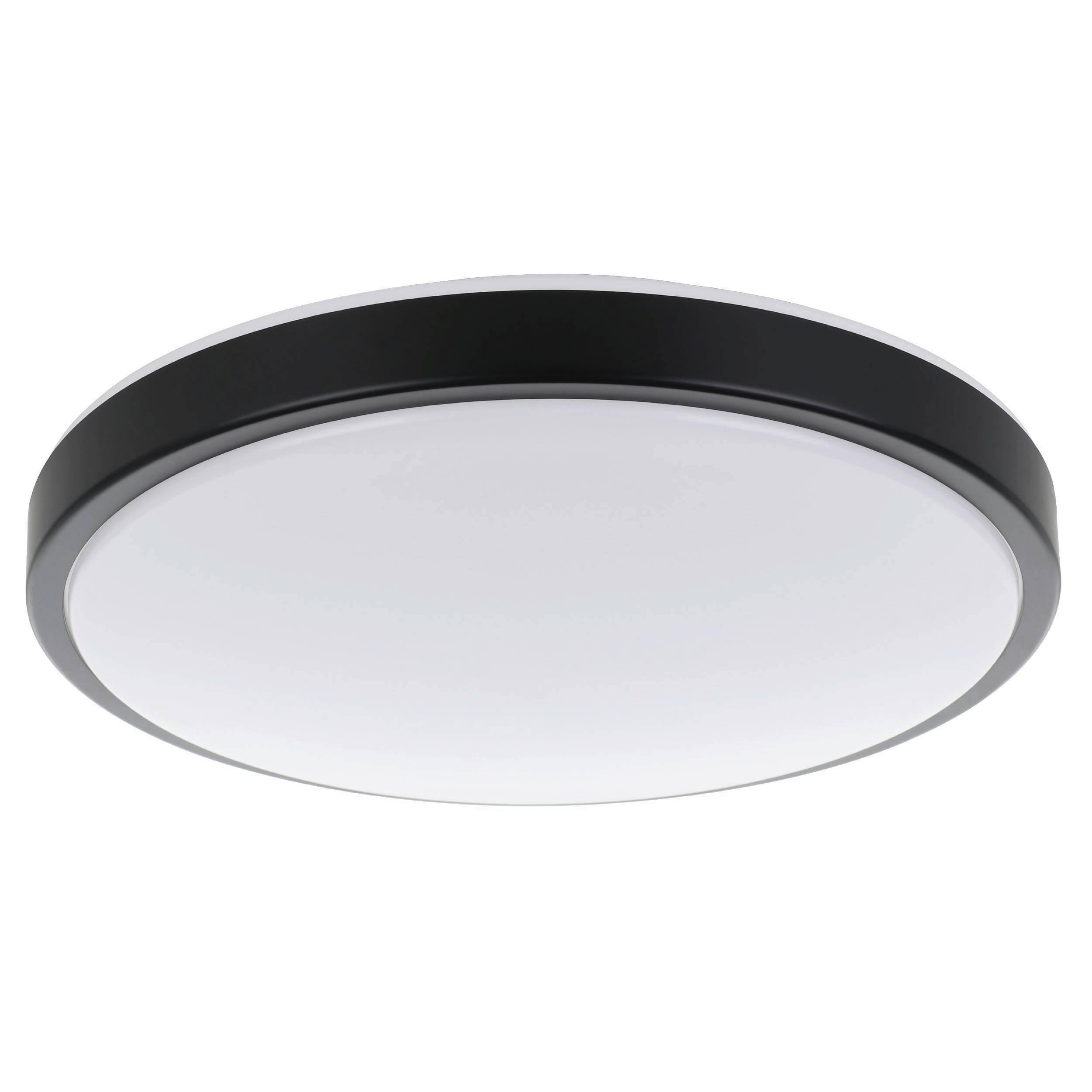Led-deckenleuchte Lezuza Ø 43 Cm Schwarz/weiß - Schwarz/Weiß, Basics, Kunststoff/Metall (43/9cm)
