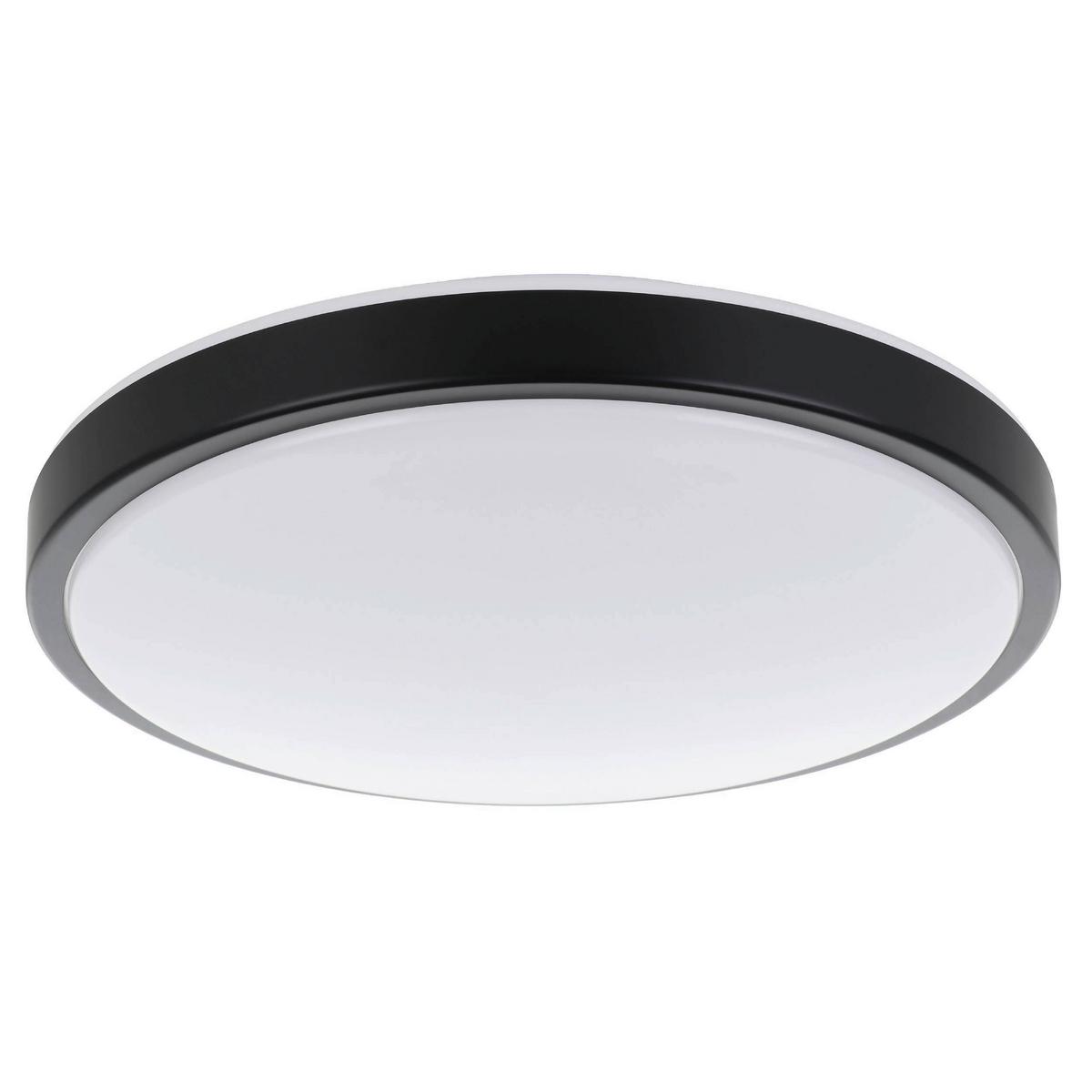 LED-Deckenleuchte Lezuza Ø 43 cm Schwarz/Weiß - Schwarz/Weiß, Basics, Kunststoff/Metall (43/9cm)